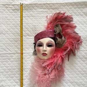 Elegant Pink Feathered Mask